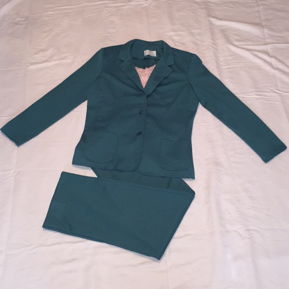🌟HOST PICK🌟Cricket Lane | Vintage Teal Pantsuit - Picture 1 of 5
